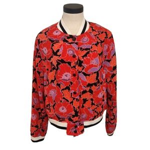 Who What Wear Floral Bomber Jacket NWT